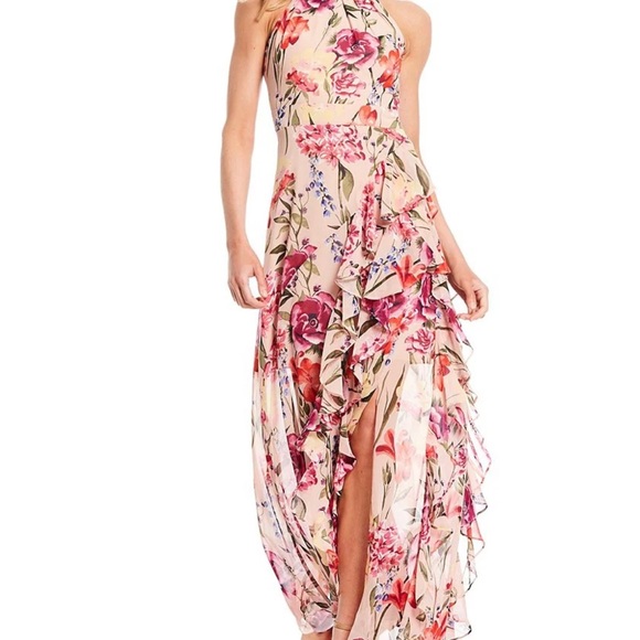 Eliza J floral halter gown.Like new. - Picture 6 of 10